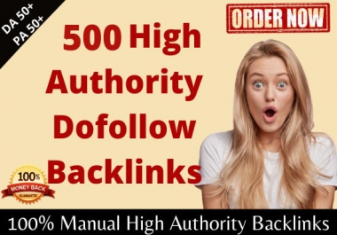 I will do manual high authority SEO dofollow backlinks.