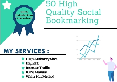 I will do 50 social bookmarking on high da sites