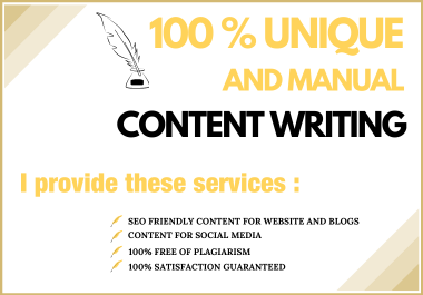I will write professional 1200 words of SEO friendly content for your website and blog.