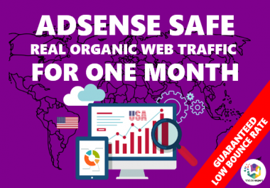 Adsense safe real organic USA and top UK web traffic for 30 days