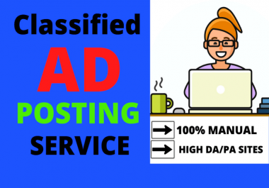I Will Create Manually 100 Post Your Ads on USA,  UK,  CANADA,  AUSTRALIA,  Classified Ad Posting Sites