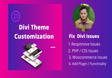 I will do Divi theme customization and fix Divi theme issues