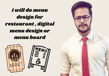 I will do menu design for restaurant,  digital menu design or menu board