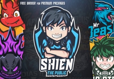 I will create premium mascot logo for esport,  twitch,  youtube