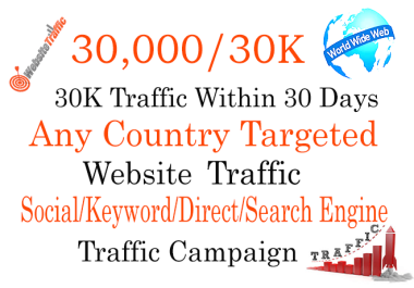 Drive 30K Any Country Targeted Traffic Within 30 Days.