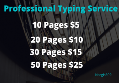 I will do professional typing job,  data entry work,  PDF to word for you
