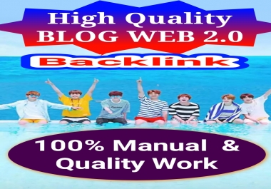 I Create High Quality Web 2.0 Backlinks Manually In Your Website