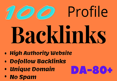 I will Create 100 High Quality Profile Backlinks for SEO