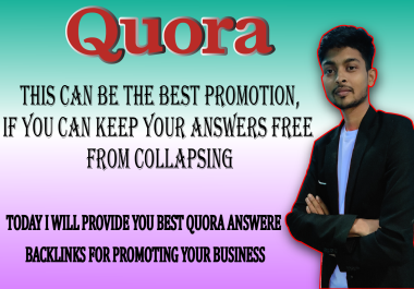 10 Quora answers Backlink with Unique articles.