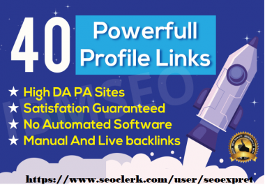 Do 40 Profile Backlinks Manual SEO Service