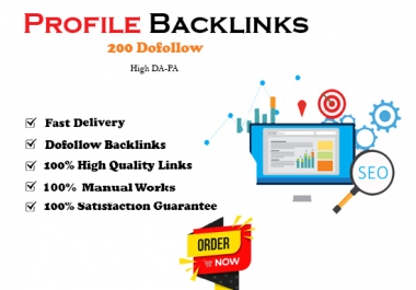 I will Create 200 High DA Profile Backlink Manually