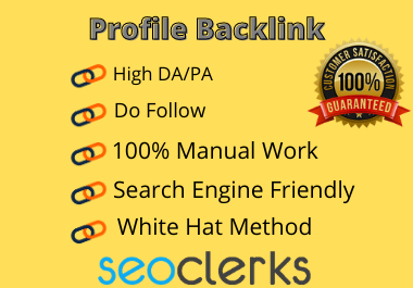 I will build 100 profile backlinks manually on high da link building