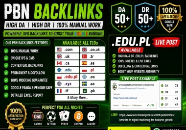 I will create high authority 100 post live links for SEO ranking
