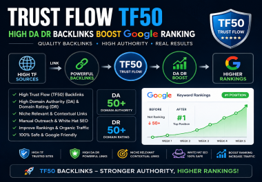 I will increase tf majestic trust flow 50 seo of your website