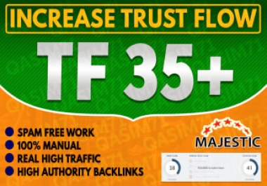increase URL rate of majestic trust flow tf 35 plus