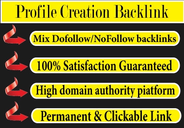 I will Provide 30 High Authority Profile Creation Backlinks