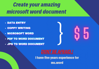 Create your amazing microsoft word document