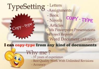 i will do copy- type or any type of typesetting ready for print