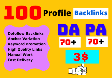 Create 100 White Hat Manually SEO Profile Backlinks Building