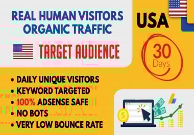 Bring Real Human visitors from USA to Boost your Website Rankings