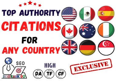 100 High Authority Citations for any country