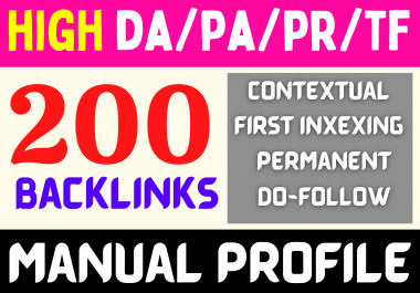Do 200-DA50 to DA100 Do/No-Follow High Authority Profile Creation Backlinks Increase Your MOZ DA PA