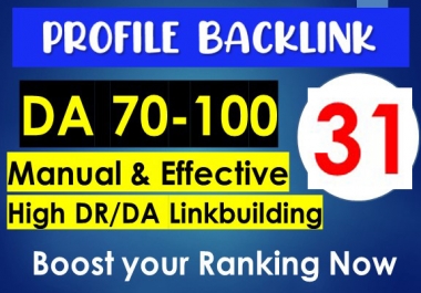 Manually Create 31+ High Quality SEO Profile Creation Backlinks Mix Permanent Link building