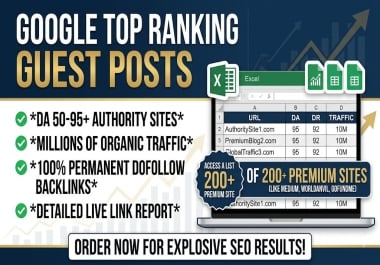 Live 50+ DR 90+ Dofollow Guest Posts SEO Backlinks