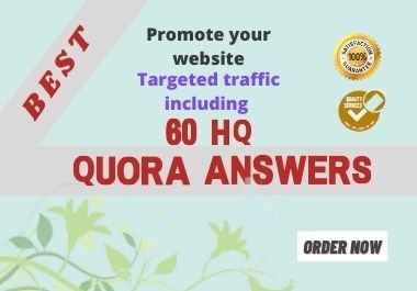 I will promote your website by HQ 60 Quora Answers