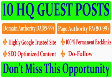 I will write and publish dofollow guest posts on DA90+ sites real websites