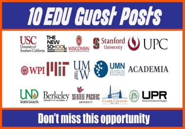 I will write and publish 5 EDU guest posts on DA 90+ Top university dofollow links
