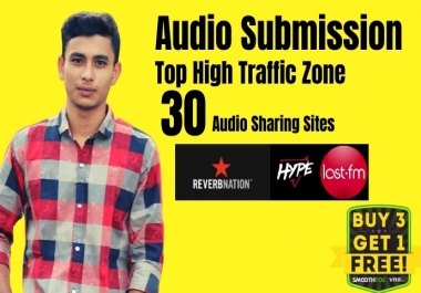 I will do audio submission to top high traffic 30 audio sharing sites
