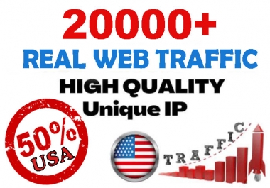 20000+ Unique Website Traffic 50 percent USA to your website