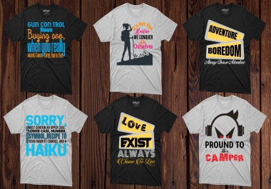 I will create a typography t shirt design for your company