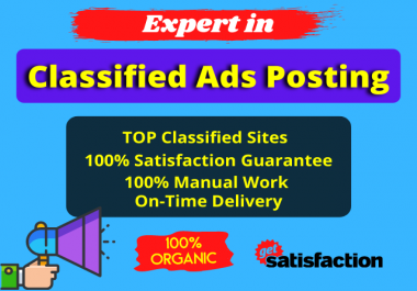 I will post your ads 50 free classified ads posting sites