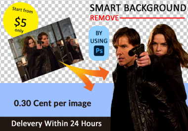 I will do any kind of background remove within 24 hours
