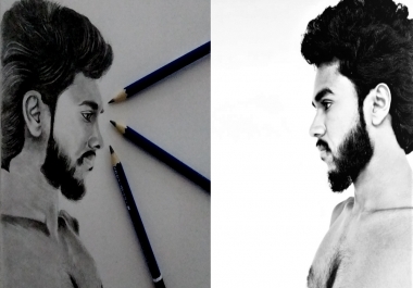 Draw realistic pencil portrait sketch drawing with video