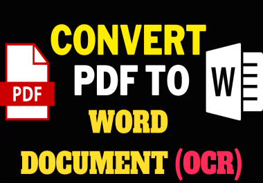 I Will Convert PDF To Word Document OCR