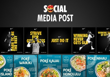 I Will Design 10 Awesome Social Media Post Feed Post & Story