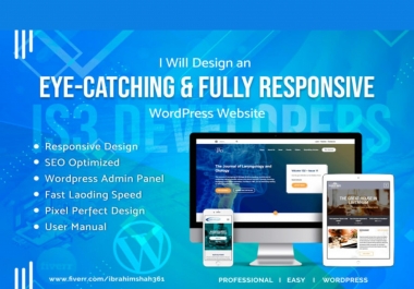I will be design and customize your wordpress website