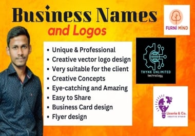 I will create the perfect brand name and logo your business profile