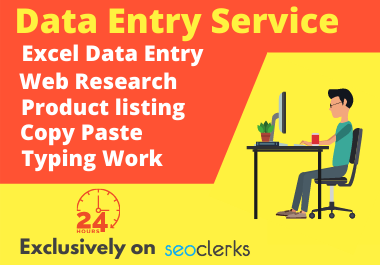 I will do excel data entry,  copy paste,  web scraping and typing