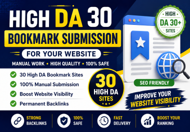 30 High DA Bookmark Submissions for SEO