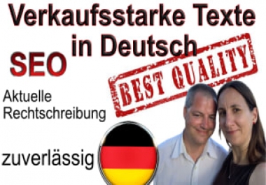 I will write texts in german that sell and rank in search engines SEO