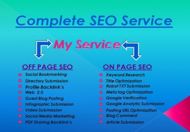 I will do provide complete SEO optimization for your website