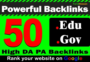 Authority 50 EDU GOV Backlinks for Rank Your Website on Google