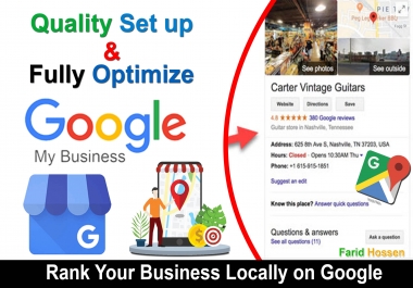 Create Google My Business Optimize,  Manage and Improve Local Listings Rank