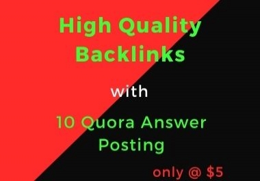 I Will Generate High Quality Backlinks & Targeted Traffic with 10 Quora Answers