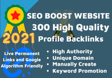 300 High Authority Profile Backlink Google Algorithm Friendly