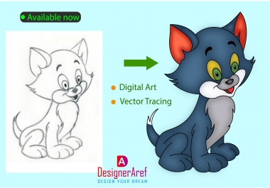 I will convert hand drawing into digital art and vector tracing